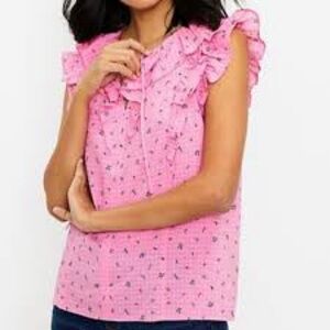LOFT Ruffle Floral blouse